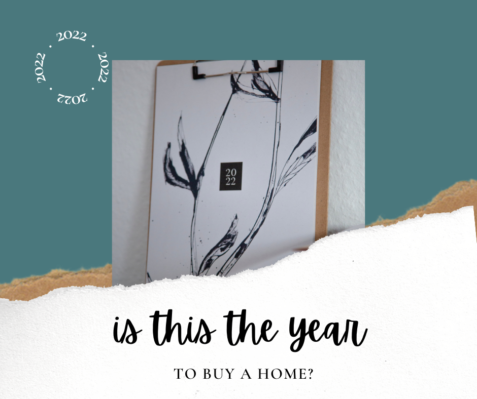 Photo of day planner, wording on photo says: is this the year to buy a home?