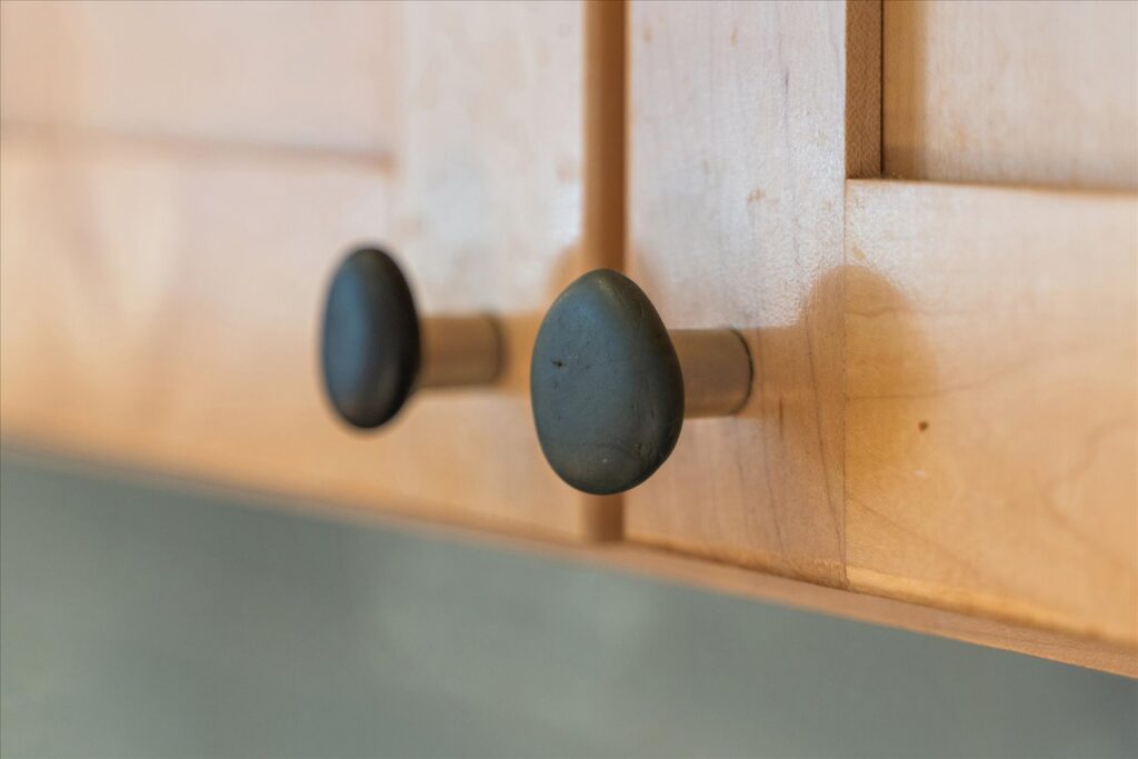 Charming details...like the river stone cabinet pulls