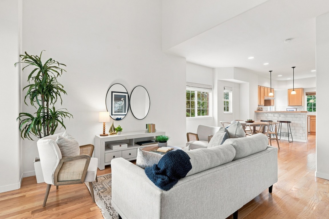 An interior view of the living room in the condo for sale at 833 S Coffman St Unit 52 in Longmont, Colorado.
